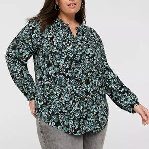 NWTS Lane Bryant Bracelet-Sleeve Button-Front Blouse Size 22/24